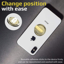 Promate Finger Ring Stand, Multifunction Kickstand Ring Phone Holder For Smartphones, Ipod, Ipad, Ringrip-1 Gold