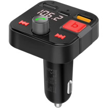 Promate Wireless Fm Transmitter, In-Car Bluetooth V5.1 Transmitter Car Kit With 18W Qualcomm Qc 3.0,Powertune-30W