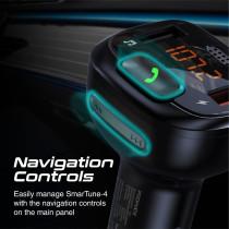 Promate Wireless Fm Transmitter, In-Car Bluetooth V5.1 Transmitter Car Kit With 18W Quick Charge 3.0 Port, Smartune-4