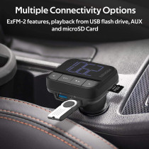 Promate Car Fm Transmitter, Wireless In-Car Radio Adapter Kit With Dual Usb Ports And Remote Control For Smartphones, Ezfm-2