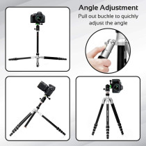 Promate Travel Tripod, Professional Aluminium 160Cm Tripod For Canon, Nikon, Dslr, Smartphones, Precise-160
