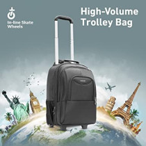 Promate Trolley Bag, Premium 2-In-1 Trolley Bag And Backpack With Secure Zippers For 16â€ Laptops,Macbooks,Ipad,Xps 13, Mogul-Tr