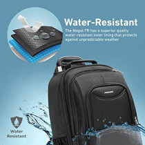 Promate Trolley Bag, Premium 2-In-1 Trolley Bag And Backpack With Secure Zippers For 16â€ Laptops,Macbooks,Ipad,Xps 13, Mogul-Tr