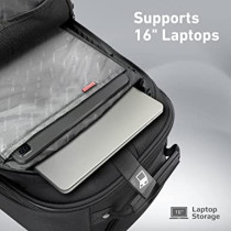 Promate Trolley Bag, Premium 2-In-1 Trolley Bag And Backpack With Secure Zippers For 16â€ Laptops,Macbooks,Ipad,Xps 13, Mogul-Tr