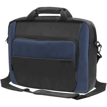 Promate Messenger Bag, Lightweight 15.6-Inch Laptop Bag,Multiple Compartments, Macbook Air, Ipad Air, Xps 13, Limber-Mb Black