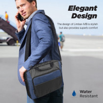 Promate Messenger Bag, Lightweight 15.6-Inch Laptop Bag,Multiple Compartments, Macbook Air, Ipad Air, Xps 13, Limber-Mb Black