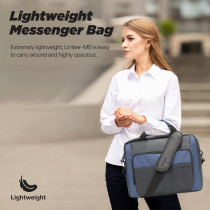 Promate Messenger Bag, Lightweight 15.6-Inch Laptop Bag,Multiple Compartments, Macbook Air, Ipad Air, Xps 13, Limber-Mb Black