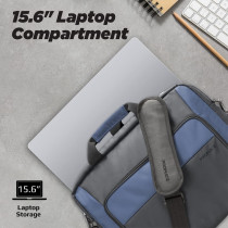 Promate Messenger Bag, Lightweight 15.6-Inch Laptop Bag,Multiple Compartments, Macbook Air, Ipad Air, Xps 13, Limber-Mb Black