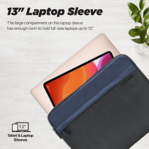 Promate Laptop Sleeve, Lightweight 13-Inch Laptop And Tablet Protective Case, Macbook Air, Ipad Air, Limber-Sb Black