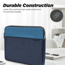 Promate Laptop Sleeve, Lightweight 13-Inch Laptop And Tablet Protective Case, Macbook Air, Ipad Air, Limber-Sb Blue