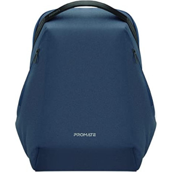 Promate Laptop Backpack 15.6 Inch, Stylish Adjustable Eco-Friendly Backpack, Asus, Macbook, Dell, Ecopack-Bp Blue