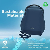 Promate Laptop Backpack 15.6 Inch, Stylish Adjustable Eco-Friendly Backpack, Asus, Macbook, Dell, Ecopack-Bp Blue
