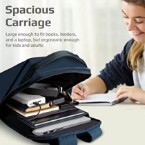 Promate Laptop Backpack 15.6 Inch, Stylish Adjustable Eco-Friendly Backpack, Asus, Macbook, Dell, Ecopack-Bp Blue