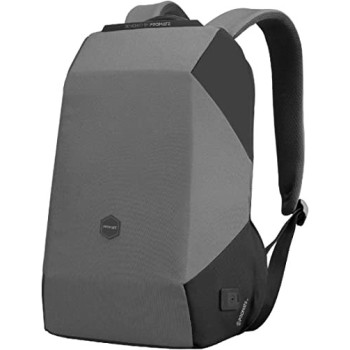 Promate Laptop Backpack, Premium Eco-Friendly Water-Resistant Backpack With Anti-Theft Zippers, Urbanpack-Bp Grey
