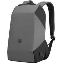 Promate Laptop Backpack, Premium Eco-Friendly Water-Resistant Backpack With Anti-Theft Zippers, Urbanpack-Bp Grey