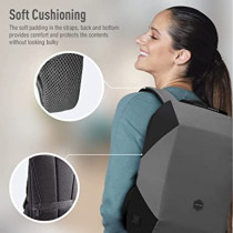 Promate Laptop Backpack, Premium Eco-Friendly Water-Resistant Backpack With Anti-Theft Zippers, Urbanpack-Bp Grey