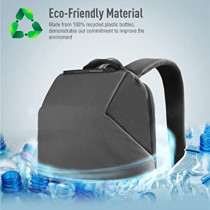 Promate Laptop Backpack, Premium Eco-Friendly Water-Resistant Backpack With Anti-Theft Zippers, Urbanpack-Bp Grey