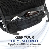 Promate Laptop Backpack, Multi-Storage Water-Resistant 17.3 Inch Laptop Bag With Anti-Theft Pockets, Trekpack-Bp - Black