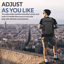Promate Laptop Backpack, Multi-Storage Water-Resistant 17.3 Inch Laptop Bag With Anti-Theft Pockets, Trekpack-Bp - Black