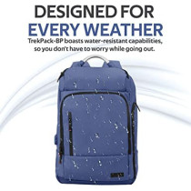 Promate Laptop Backpack, Multi-Storage Water-Resistant 17.3 Inch Laptop Bag With Anti-Theft Pockets, Trekpack-Bp - Blue