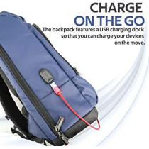 Promate Laptop Backpack, Multi-Storage Water-Resistant 17.3 Inch Laptop Bag With Anti-Theft Pockets, Trekpack-Bp - Blue