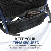 Promate Laptop Backpack, Multi-Storage Water-Resistant 17.3 Inch Laptop Bag With Anti-Theft Pockets, Trekpack-Bp - Blue