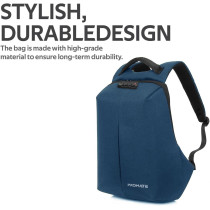 Promate Laptop Backpack With Lock,Lightweight Anti-Theft Business Travel 16 Inch Laptop Bag,Water Resistant, Defender-16 (Blue)