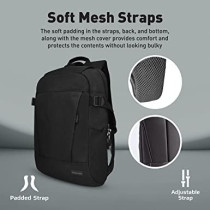 Promate Laptop Backpack, Premium Comfortable 15.6 Inch Laptop Backpack With Secure Zippers, Birger Black