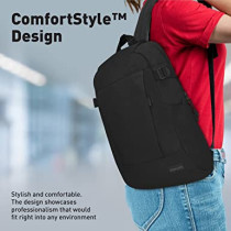 Promate Laptop Backpack, Premium Comfortable 15.6 Inch Laptop Backpack With Secure Zippers, Birger Black