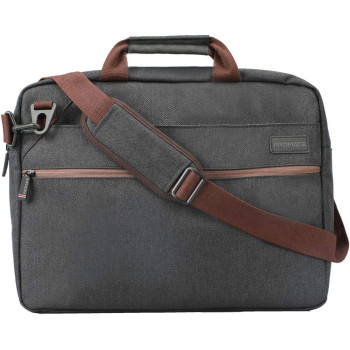 Promate 16 Inch Laptop Messenger Bag, Premium Water-Resistant Shoulder Messenger Bag, Akita-Mb (Black)