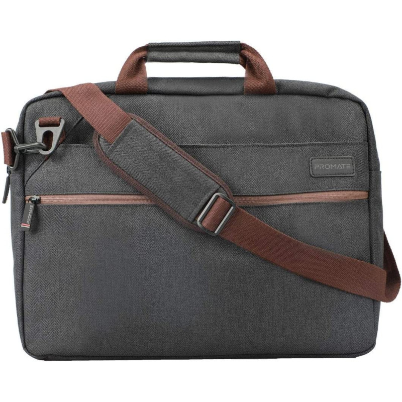 Promate 16 Inch Laptop Messenger Bag, Premium Water-Resistant Shoulder Messenger Bag, Akita-Mb (Black)