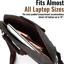 Promate 16 Inch Laptop Messenger Bag, Premium Water-Resistant Shoulder Messenger Bag, Akita-Mb (Black)
