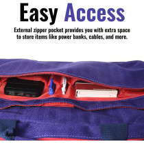 Promate 16 Inch Laptop Messenger Bag, Premium Water-Resistant Shoulder Messenger Bag, Akita-Mb (Blue)