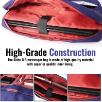 Promate 16 Inch Laptop Messenger Bag, Premium Water-Resistant Shoulder Messenger Bag, Akita-Mb (Blue)