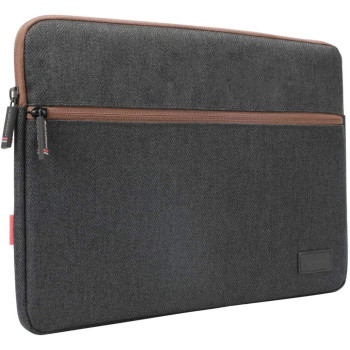 Promate Laptop Sleeve, Lightweight 16 Inch Water-Repellent Protective Fabric Laptop Sleeve, Portfolio-L (Black)