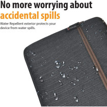 Promate Laptop Sleeve, Lightweight 16 Inch Water-Repellent Protective Fabric Laptop Sleeve, Portfolio-L (Black)