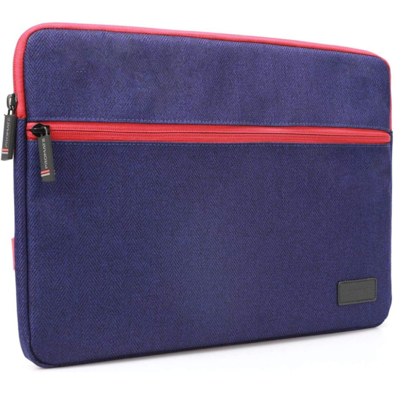 Promate Laptop Sleeve, Lightweight 16 Inch Water-Repellent Protective Fabric Laptop Sleeve, Portfolio-L (Blue)