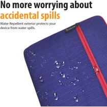 Promate Laptop Sleeve, Lightweight 16 Inch Water-Repellent Protective Fabric Laptop Sleeve, Portfolio-L (Blue)