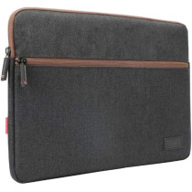 Promate Water-Resistant Laptop Sleeve, Portable Multi-Pocket 11 Inch Fabric Laptop Case Cover With Secure Zip, Portfolio-S (Black)