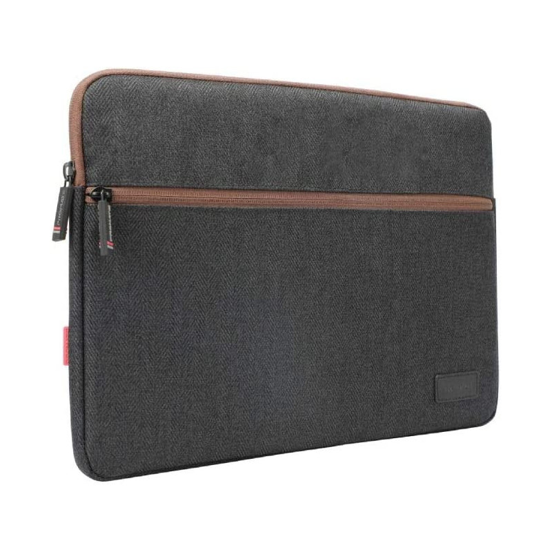 Promate Water-Resistant Laptop Sleeve, Portable Multi-Pocket 11 Inch Fabric Laptop Case Cover With Secure Zip, Portfolio-S (Black)