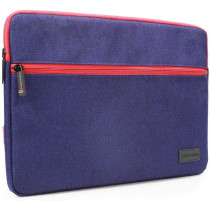 Promate Water-Resistant Laptop Sleeve, Portable Multi-Pocket 11 Inch Fabric Laptop Case Cover With Secure Zip, Portfolio-S (Blue)