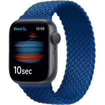 Promate Solo Loop Nylon Braided Strap For Apple Watch With Secure Fit For Apple Watch Series 1,2,3,4,5,6, Se, Blue