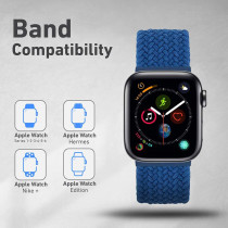 Promate Solo Loop Nylon Braided Strap For Apple Watch With Secure Fit For Apple Watch Series 1,2,3,4,5,6, Se, Blue