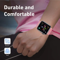 Promate Solo Loop Nylon Braided Strap For Apple Watch With Secure Fit For Apple Watch Series 1,2,3,4,5,6, Se, Pink Punch