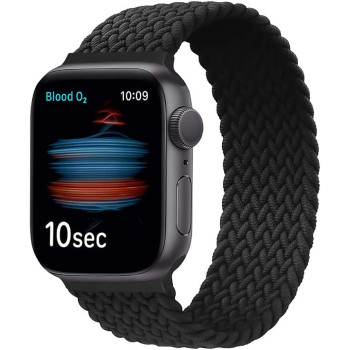 Promate Solo Loop Nylon Braided Strap For Apple Watch With Secure Fit For Apple Watch Series 1,2,3,4,5,6, Se - Charcoal