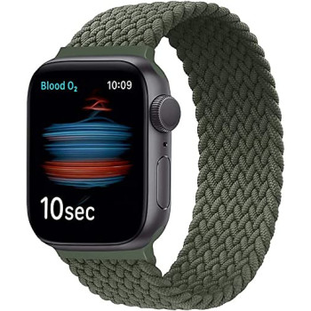 Promate Solo Loop Nylon Braided Strap For Apple Watch With Secure Fit For Apple Watch Series 1,2,3,4,5,6, Se, Inverness Green