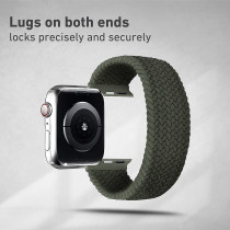 Promate Solo Loop Nylon Braided Strap For Apple Watch With Secure Fit For Apple Watch Series 1,2,3,4,5,6, Se, Inverness Green