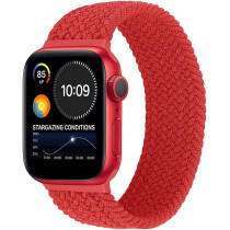 Promate Solo Loop Nylon Braided Strap For Apple Watch With Secure Fit For Apple Watch Series 1,2,3,4,5,6, Se - Red