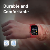 Promate Solo Loop Nylon Braided Strap For Apple Watch With Secure Fit For Apple Watch Series 1,2,3,4,5,6, Se - Red
