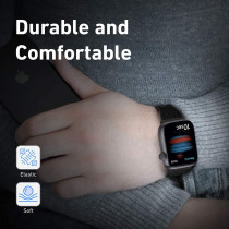 Promate Solo Loop Nylon Braided Strap For Apple Watch With Secure Fit For Apple Watch Series 1,2,3,4,5,6, Se (Charcoal)